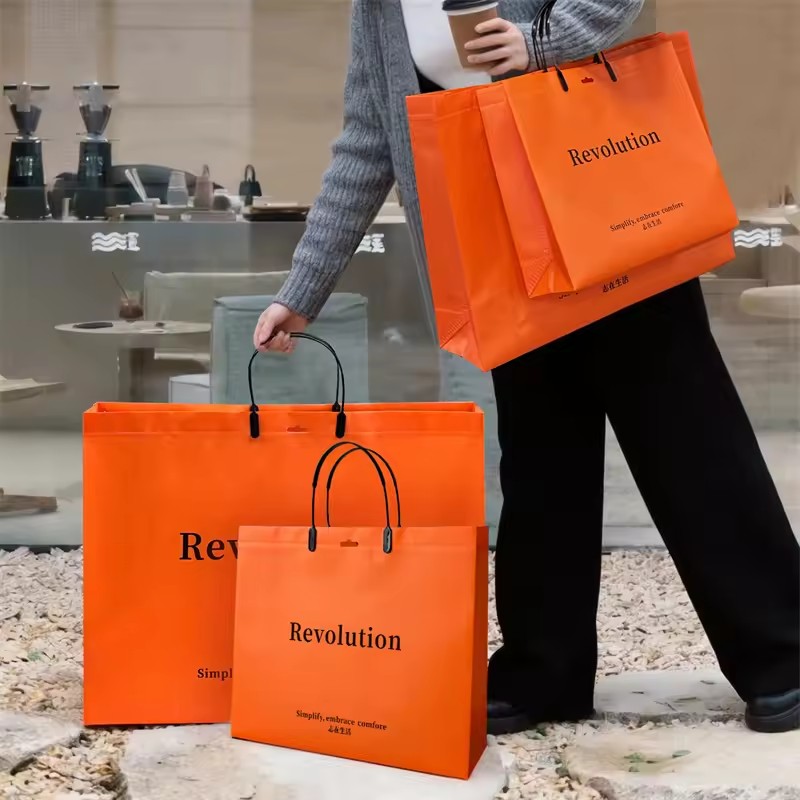 Women Bags For Eid - 10 sacs fourre-tout orange non tissés,