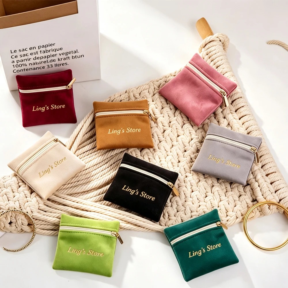 Women Bags For Eid - Pochette à bijoux en velours avec